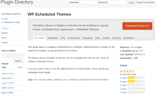 WordPress Christmas Plugins - WP Scheduled Themes
