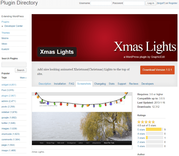 WordPress Christmas Plugins - Xmas Lights