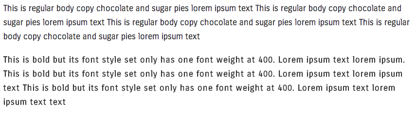 example of web font using bold instead of font weight