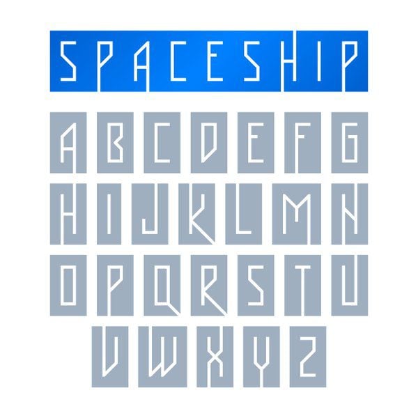 spaceship lettering - example of font personality