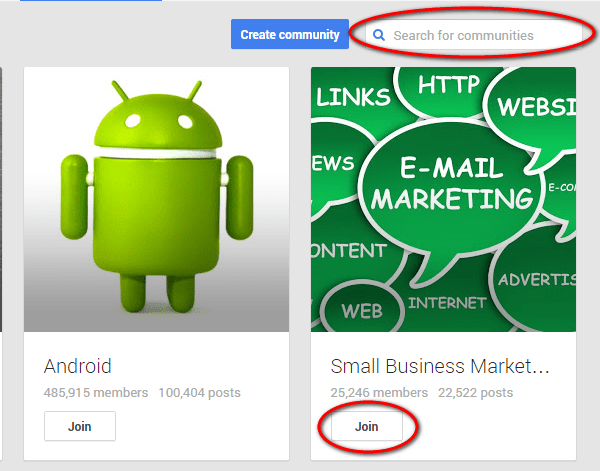 How to search and join Google+ Communities 