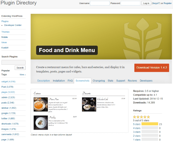 How to Build a Restaurant Website with WordPress - Food and Drink Menu