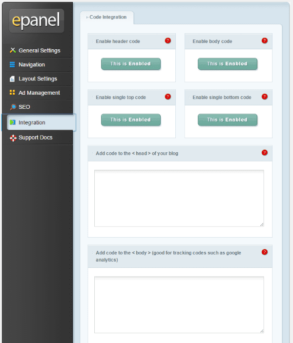 How to Monetize Your WordPress Site Using Adsense - Using ePanel Integration Tabs