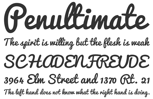 simple script font