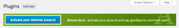 Activate your Akismet Account