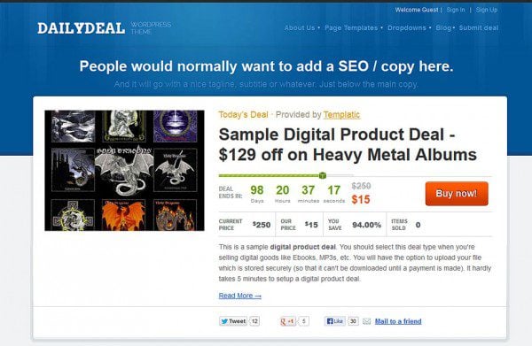 Using Daily Deals theme to build a deal site