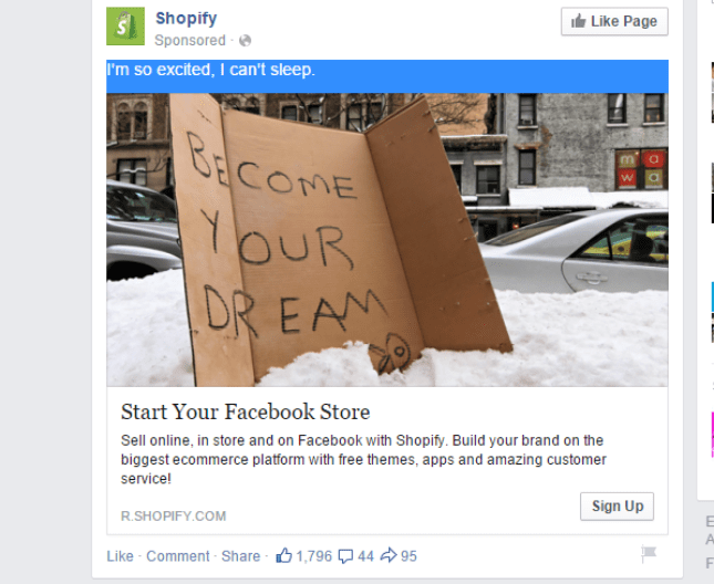 Facebook ad copy match landing page