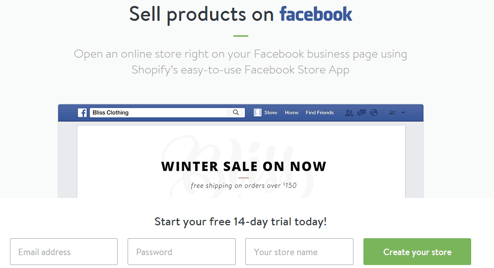 Facebook ads redirect to a dedicated landing page