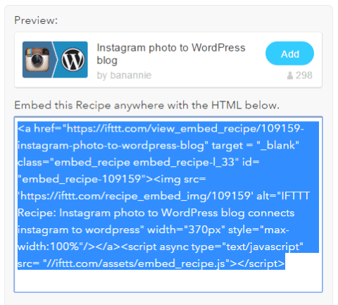 Four Ways to Better Integrate Instagram Into Your WordPress Site - IFTTT 3