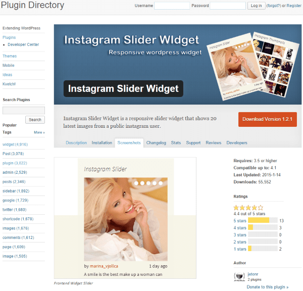 Four Ways to Better Integrate Instagram Into Your WordPress Site - Instagram Slider Widget