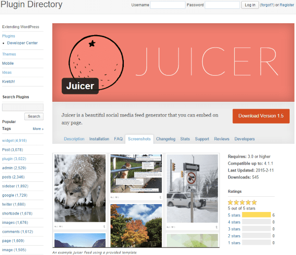 WordPress vs. Biosgraphy - Juicer