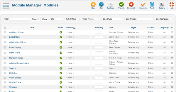 WordPress vs. Joomla – joomla modules