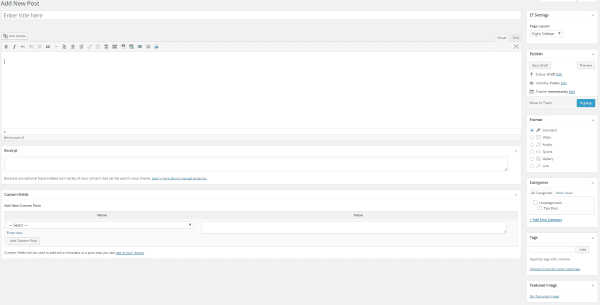 WordPress vs. Joomla – wordpress dashboard Creating a Post