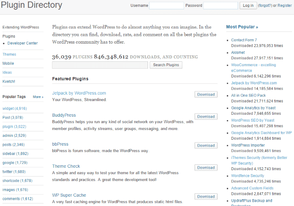 WordPress vs. Joomla – wordpress plugins