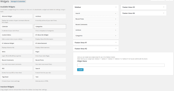 WordPress vs. Joomla – wordpress widgets