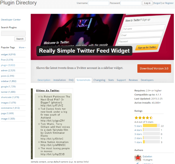 How To Add A Twitter Feed To Your WordPress Website - Really Simple Twitter Feed Widget