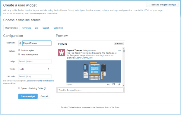 How To Add A Twitter Feed To Your WordPress Website - Twitter User Widget