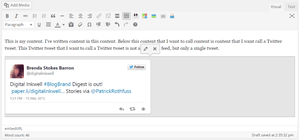 How To Add A Twitter Feed To Your WordPress Website - url