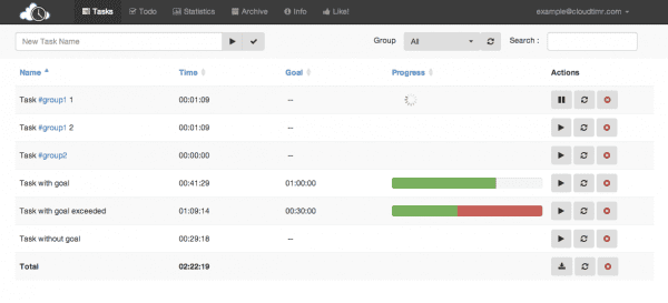 Use CloudTimr to keep track of where you're spending your time