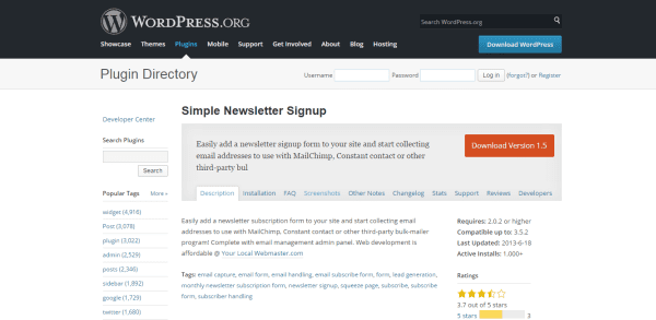 Simple Newsletter Signup