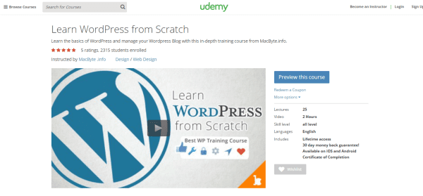 WordPress Courses By Udemy