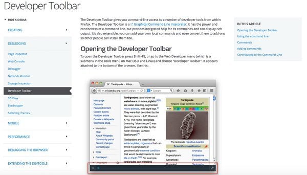 Firefox Developer Toolbar