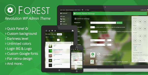 Forest Dashboard Theme for WordPress