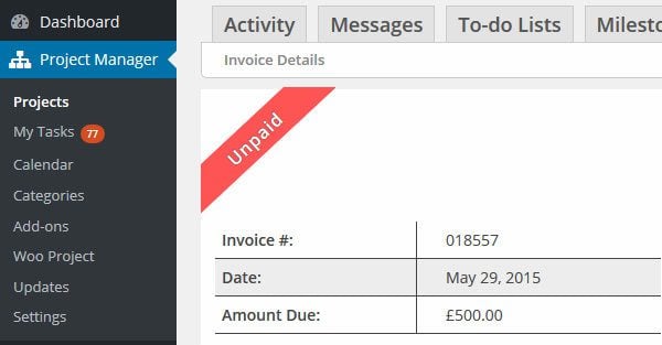 Unpaid Invoice