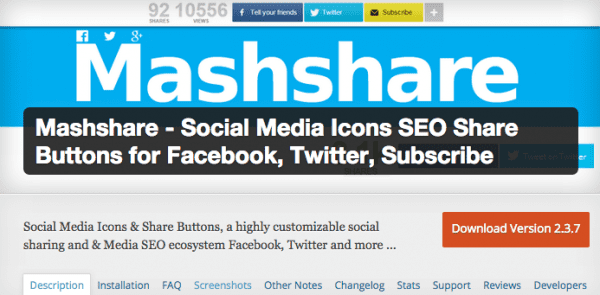 Mashshare Screenshot