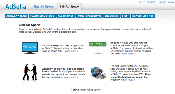 Sell Ad space with AdSella