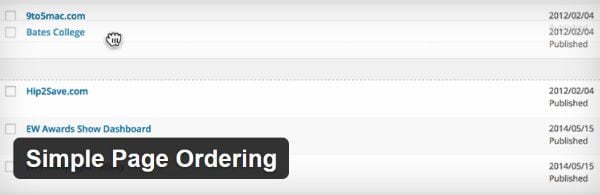 Simple Page Ordering Plugin