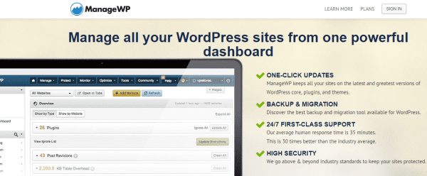 Wordpress with SaaS - ManageWP