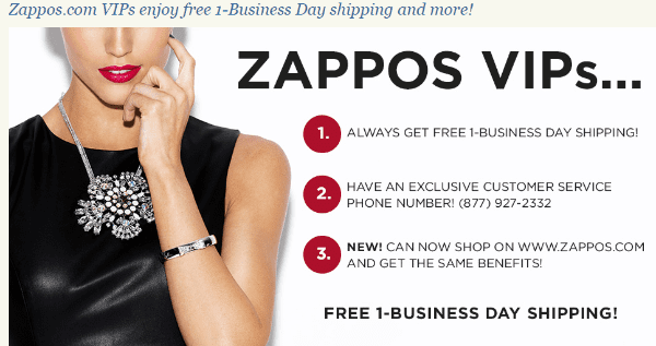 Zappos addresses pain points on its landing page