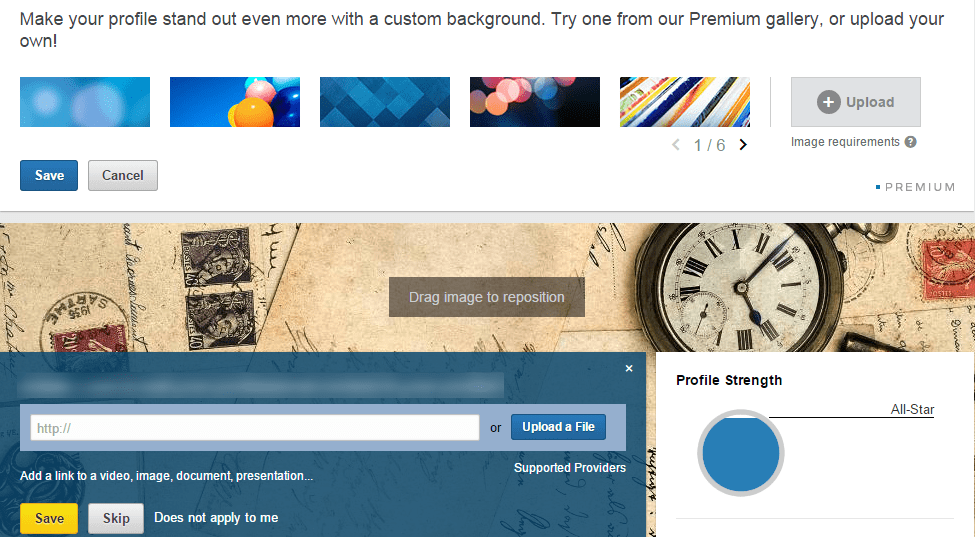 Custom background is a way to brand your LinkedIn profile 