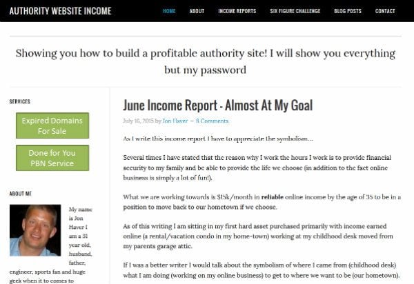 Authority Website Income