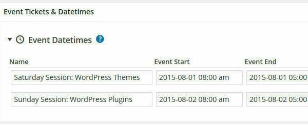 Event Espresso Datetimes