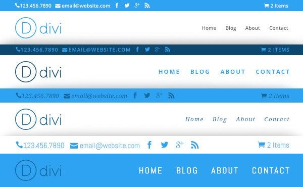 Some of the Divi navigation styles