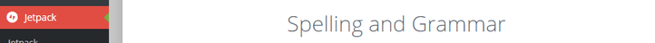 Jetpack Settings: Spelling and Grammar