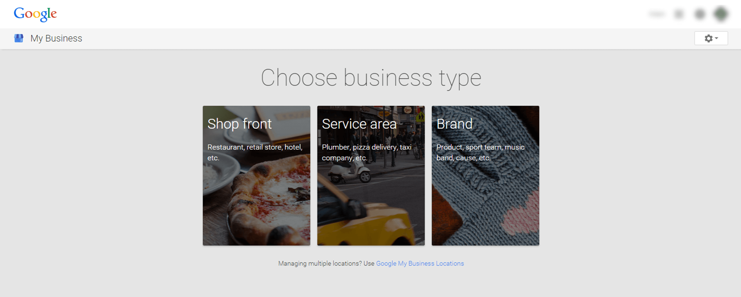 Set up new Google+ Business Page.