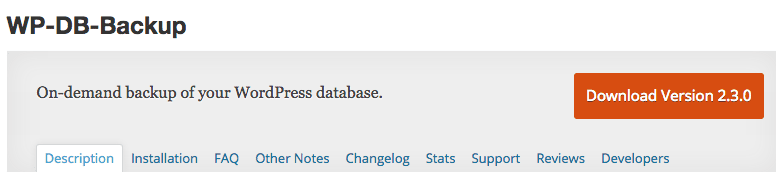 WP-DB-Backup plugin