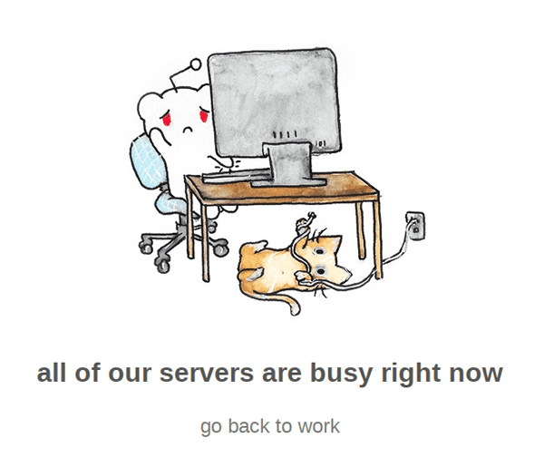 Reddit's error page design, simple and informative.