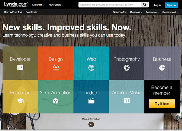 Lynda Homepage