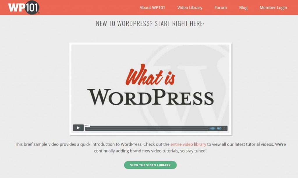 WP101 WordPress training videos