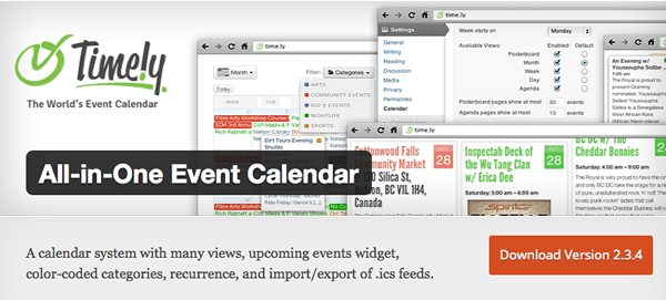 event calendar for website