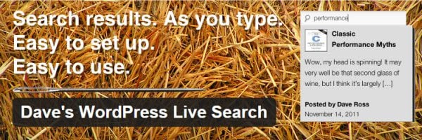 Dave's WordPress Live Search