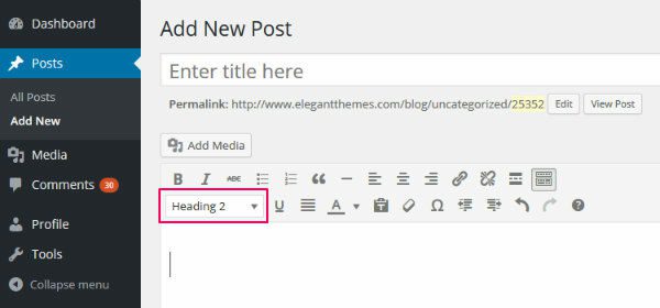 WordPress Header Tags