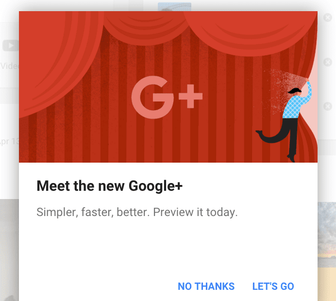 Test new version of Google+