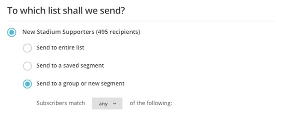 Working with sub-lists and groups in MailChimp