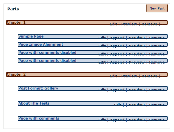 Use parts to organize your content