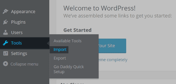 WordPress import